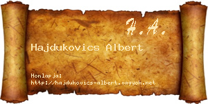 Hajdukovics Albert névjegykártya