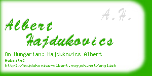 albert hajdukovics business card